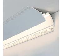 Générique Profilé de moulure LED à encastrer pour Rubans LED de 8 mm, rondelle de Finition Blanche en Aluminium pour Plafond/Mur, plinthe décorative de 17 m (55,8 pi) avec raccord d'angle