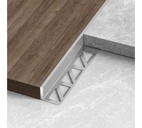 Générique Profilé de Transition argenté pour sols irréguliers, profilé de Jointure Multifonctionnel pour Angles de Portes et de Murs, Masque Les Joints Entre carrelage et stratifié, H 1,2 cm (0,47")