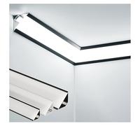 Générique Profilé en Aluminium LED for la décoration Murale du Plafond, Ligne de Bande d'angle supérieure, Lampe Lumineuse sans Plafond, Canal Interne linéaire(Black,1PCS(4cm/1.6inches))