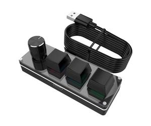 Générique Programmable Keyboard, Mechanical Macro Keypad, 3.94x0.79x1.18 inches, Low-Noise Tactile Keys, Compact Design, Customizable Shortcut Pad for Work Study Business Computer Use