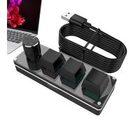 Générique Programmable Keypad Keyboard, Silent Mechanical Key, Customizable Macro Hotkeys with USB Connection, Compact 1 Piece Black for Office, Work, Study, Computer Use