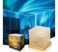 Générique Projecteur Ciel Étoilé et Aurore Boréale - Lampe Cube avec Haut-Parleur Bluetooth, 16 Couleurs, Télécommande USB, Effet Ondulatoire et Rechargeable, pour Décoration et Cadeau (B)