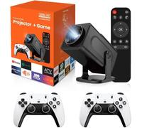 Générique Projecteur de jeu HCS350 Pro Android 11, carte TF 64 Go, contrôleur de jeu sans fil, double WiFi, projecteur de cinéma maison portable 1920 x 1080P (Hcs350pro noir)