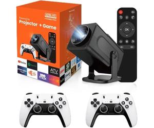Générique Projecteur de jeu HCS350 Pro Android 11, carte TF 64 Go, contrôleur de jeu sans fil, double WiFi, projecteur de cinéma maison portable 1920 x 1080P (Hcs350pro noir)