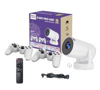 Générique Projecteur de jeux HY300 Pro HiFi 2 en 1 Puce professionnelle Projecteur Android avec 2 contrôleurs de jeux sans fil 20 000+ jeux