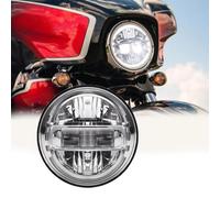 Générique projecteur de moto Phare LED noir/chromé de 7 pouces/feu antibrouillard 4.5 pouces pour Electra Glide pour Road King, ensemble supports phares moto Kit Feux de Route à LED(Chrome KingKong)