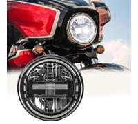 Générique projecteur de moto Phare LED noir/chromé de 7 pouces/feu antibrouillard 4.5 pouces pour Electra Glide pour Road King, ensemble supports phares moto Kit Feux de Route à LED(Black KingKong)