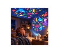 Générique Projecteur de Nuit LED Dynamique Rotatif à 360° Veilleuse D'Ambiance Douce Base Multi-Angle RéGlable Alimentation USB Lampe D'Ambiance LED pour Chambre à Coucher CinéMa Maison NoëL