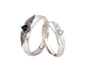 Générique Promise Rings For Couples | Black White Engagement Wedding Jewelry | Couple Matching Ring, Black And White Trendy Open Rings For Her Him Women Marriage Birthday Valentine's Day