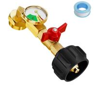 Générique Propane Refill Elbow Adapter with Tank Gauge,Propane Refill Adapter 20lb to 1lb Converter,Propane Refill Adapter for 1 LB. Tanks,QCC1 / Type1 Propane Tank Refill Adapter (1)