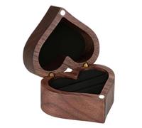 Générique Proposal Ring Box - Heart-shaped Jewelry Case Accessory Walnut