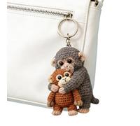 Générique Protect Punch Schlüsselanhänger - 10cm Polyester Plüsch Affen Keychain |2pc Kuscheltier Schlüsselanhänger Lustiger Schlüsselring with Weiches Stofftier Design Rucksack Tasche Auto