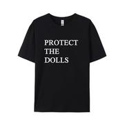 Générique Protect The Dolls T-Shirt,Casual Loose Tops for Men and Women (Black,TG)