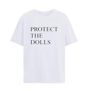 Générique Protect The Dolls T-Shirt,Casual Loose Tops for Men and Women (White,Grand)