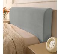 Générique Protection Anti-poussière Extensible en Velours Housse de Tête de Lit Couleur Unie pour Chambre à Coucher Élastique en Velours Couvre Tete De Lit De Gris Clair 150-170cm(59"-67")