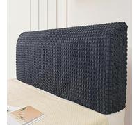Générique Protection Anti-poussière Housse de Tête de Lit Extensible en Seersucker 3D pour Couvre Tete De Lit De Chambre lit Double Queen ou King Size Gris foncé 170-190 cm/64-74 ''
