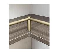 Générique Protection d'angle en Aluminium doré en Forme de L - Protection Moderne des Bords pour Meubles d'angle, Bureaux et armoires, 90 x 90 cm, Solution de sécurité Robuste avec butoir en métal.