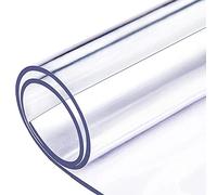 Générique Protection de Nappe en Plastique Transparent pour Table en Bois, Verre ou marbre - Nappe de Table en PVC Souple 2 mm d'épaisseur