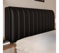Générique Protection LuxLeather matelassée en Cuir Housse de Tête de Lit imperméable Anti-poussière rembourrée élastique pour Meubles rembourrés Couvre Tete De Lit De Chambre Noir King: 200 cm/78 ''