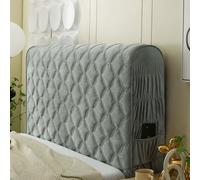 Générique Protection matelassée en Velours épais rembourrée Housse de Tête de Lit pour lit Queen King Couvre Tete De Lit De Chambre et Full avec Poche de Rangement latérale Gris 220cm/86.6 ''