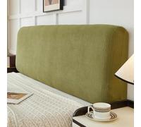 Générique Protection Minimaliste Couvre Tete De Lit De Chambre en Velours côtelé Extensible Housse de Tête de Lit Anti-poussière pour canapé et Fauteuil Vert rétro 150 cm/59 ''