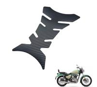 générique protection reservoir moto compatible avec Royal Enfield Meteor 350,Modification d'accessoires,1 pcs Décoration de réservoir de carburant en fibre de carbone (black)