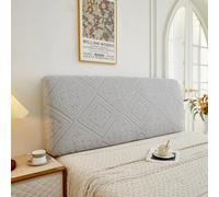 Générique Protection Vintage Extensible Housse de Tête de Lit Style européen Anti-poussière avec Motif rétro en Relief Couvre Tete De Lit De Chambre Vintage - Gris Clair 140-160CM/(55''-63'')