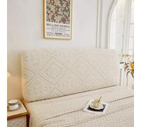 Générique Protection Vintage Extensible Housse de Tête de Lit Style européen Anti-poussière avec Motif rétro en Relief Couvre Tete De Lit De Chambre Vintage - Blanc cassé 120-130CM/(47"-52")