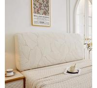 Générique Protection Vintage Extensible Housse de Tête de Lit Style européen Anti-poussière avec Motif rétro en Relief Couvre Tete De Lit De Chambre Feuilles - Beige 140-160CM/(55''-63'')