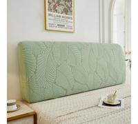 Générique Protection Vintage Extensible Housse de Tête de Lit Style européen Anti-poussière avec Motif rétro en Relief Couvre Tete De Lit De Chambre Feuilles - Vertes 120-130CM/(47"-52")