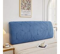 Générique Protection Vintage Extensible Housse de Tête de Lit Style européen Anti-poussière avec Motif rétro en Relief Couvre Tete De Lit De Chambre Feuille - Bleu Turquoise 120-130CM/(47"-52")