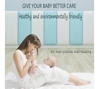 Générique Protections murales Anti-Collision 3D Bleu Ciel pour Enfants, Panneaux rembourrés Auto-adhésifs, 30 x 70 cm, Lot de 5, Protections murales Autocollantes pour tête de lit