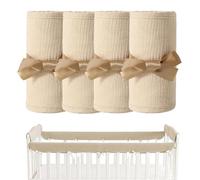 Générique Protège-barreau de lit en Coton pour bébé | 2 pièces en Gaze de Coton Respirante avec Sangles réglables - Housse de Barreau de Lit - pour Jeunes Parents, Chambre d'enfant