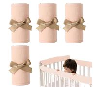 Générique Protège-barreau de lit pour bébé,2 pièces en Gaze de Coton Respirante avec Sangles réglables | Protection de Bord de Lit,pour Salon et Chambre d'enfant, Toutes Saisons Chaudes