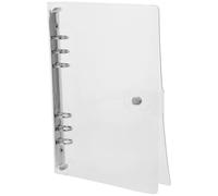 Générique Protège-cahier Pvc Transparent Blanc avec 6 Anneaux Robuste et Règle Intégrée pour Classeur de Bureau et Scolaire
