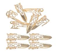 Générique Protège-doigts en alliage de zinc ajustables 10pcs, extensions d’ongles de cosplay pour spectacle de danse et artisanat fait main, style antique