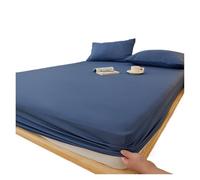 Générique Protège Matelas Drap-Housse en Coton Lavé avec Élastiques Antidérapants Et Réglables for Lit Double, King Size Queen 140/160/200 Cm(Bentley Blue,100x200x30cm)