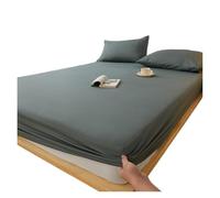 Générique Protège Matelas Drap-Housse en Coton Lavé avec Élastiques Antidérapants Et Réglables for Lit Double, King Size Queen 140/160/200 Cm(Dark Green,120x200x30cm)