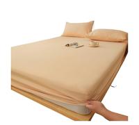 Générique Protège Matelas Drap-Housse en Coton Lavé avec Élastiques Antidérapants Et Réglables for Lit Double, King Size Queen 140/160/200 Cm(Apricot,King 193x203x32cm)
