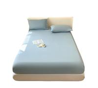 Générique Protège Matelas Drap-Housse en Coton Lavé avec Taie d'oreiller, Bandes Élastiques, Housse De Matelas Antidérapante Et Réglable for Lit Double, King Size Queen(Color-04,Twin)