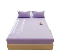 Générique Protège Matelas Drap-Housse en Coton lavé uni avec élastiques, antidérapant et réglable, imprimé(Color-08,90x200cm 1pc)
