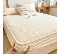 Générique Protège-Matelas en Peluche, Drap de lit Doux antidérapant avec taies d'oreiller, Chaud et Confortable, adapté pour la Maison et l'hôtel, Utilisation Toutes Saisons,B,180x220cm(71x87inch)