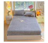 Générique Protège Matelas en Velours Polaire Extra Doux Drap Housse À Poche Profonde Housse Doublée Polaire Respirante Élastique Tout Autour(Gray,150 * 200cm)
