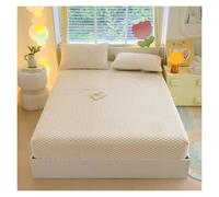 Générique Protège Matelas en Velours Polaire Extra Doux Drap Housse À Poche Profonde Housse Doublée Polaire Respirante Élastique Tout Autour(Beige,120 * 200cm)
