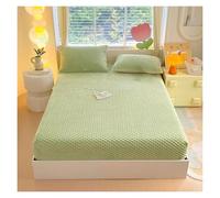 Générique Protège Matelas en Velours Polaire Extra Doux Drap Housse À Poche Profonde Housse Doublée Polaire Respirante Élastique Tout Autour(Green,198 * 203cm)