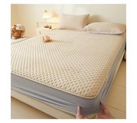 Générique Protège Matelas Rafraîchissant Drap Housse Respirant À Poche Profonde Housse Extensible Silencieuse for Maison Hôtel Et Chambre À Coucher Douce Résistante Et Confortable(Beige,200 * 220cm)
