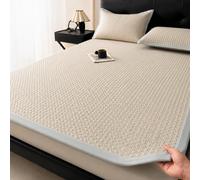 Générique Protège-Matelas Respirant Été, Surmatelas Confortable avec Sangles Élastiques, Alèse Matelassée 3D en Maille Aérée pour Lit, Idéal pour Un Sommeil Rafraîchissant