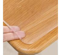 Générique Protège-Table en PVC Transparent 1 mm - Nappe en Plastique Rectangulaire Étanche pour Bureau, Mobilier en Bois, Plateau De Table en Verre Et Comptoir,35.4 * 35.4in