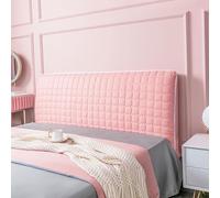 Générique Protège-tête de lit Queen en Velours Laiteux Douce et Confortable, avec Poches de Rangement, Rembourrage Antichoc et Ajustement Universel(Rose,100cm)