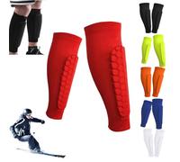 Générique Protège-Tibias pour Enfants et Adulte Adaptés pour Les Sports de Plein Air, Équipement de Protection Ski, Sport, Football (Rouge, S/M/L/XL)